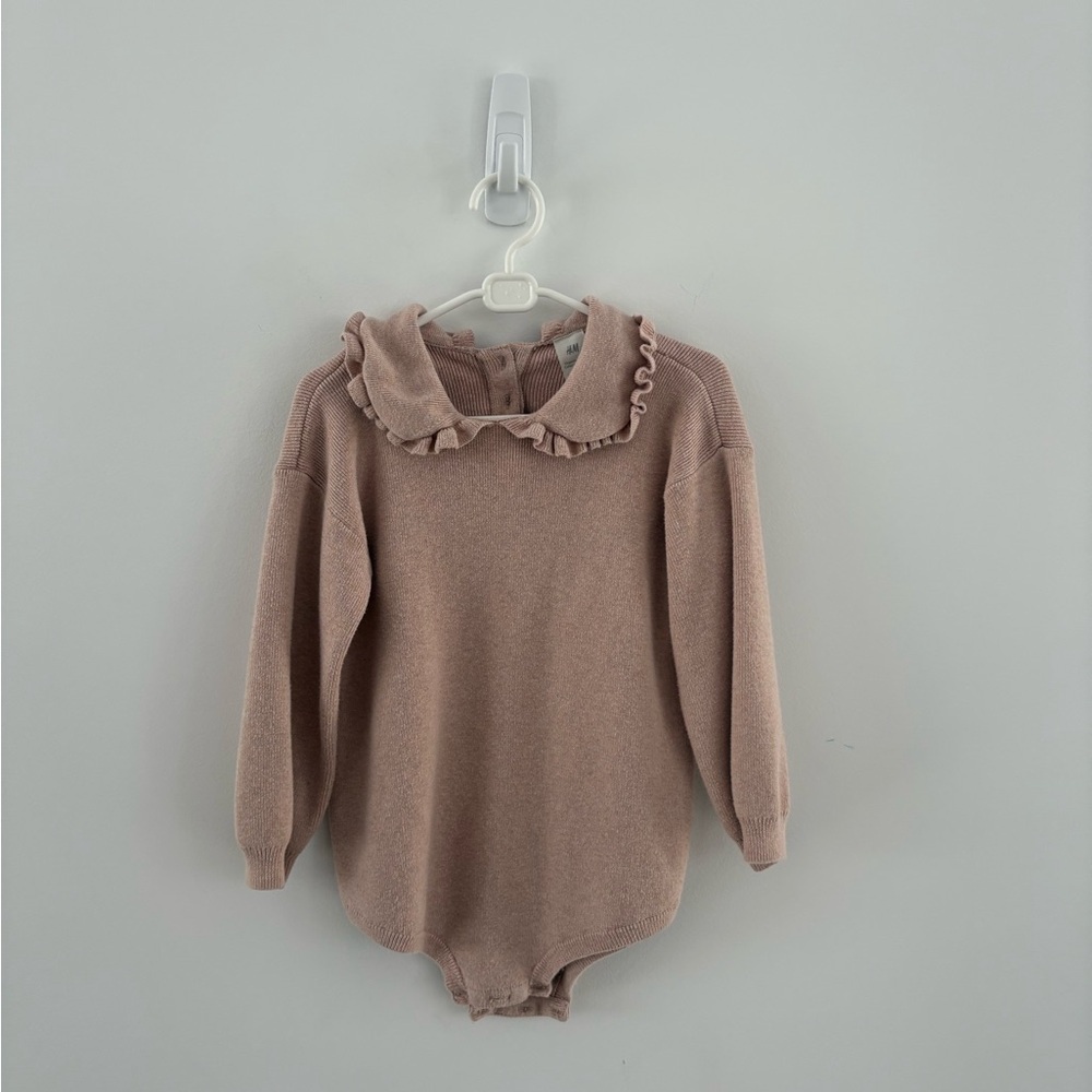 H&M Kids Knit Bodysuit with Ruffled Collar